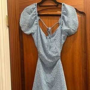 NWT BEEKOBIKINIS blue dress with white detail size MED